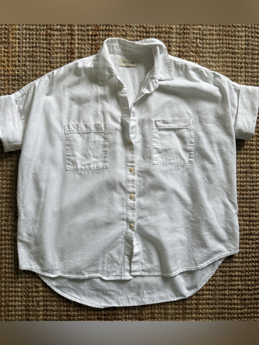 Madewell White Utility Button-Up Small Women’s